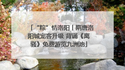 “粽”情洛阳丨隋唐洛阳城宠客升级 背诵《离骚》免费游览九洲池