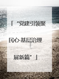 “党建引领聚民心·基层治理展新篇”