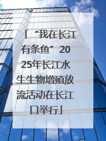 “我在长江有条鱼”2025年长江水生生物增殖放流活动在长江口举行