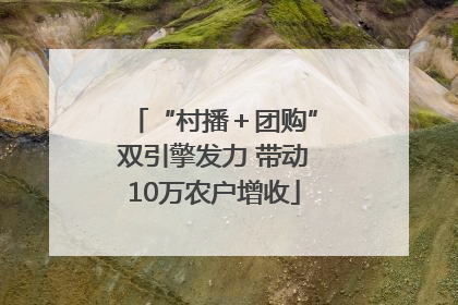 “村播＋团购”双引擎发力 带动10万农户增收