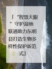 “智慧天眼”守护湿地 联通助力东明县打造生物多样性保护新范式