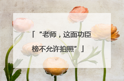 “老师，这面功臣榜不允许拍照”