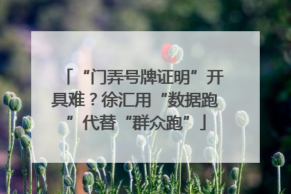 “门弄号牌证明”开具难？徐汇用“数据跑”代替“群众跑”