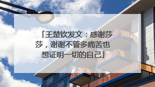 王楚钦发文：感谢莎莎，谢谢不管多痛苦也想证明一切的自己