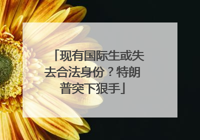 现有国际生或失去合法身份？特朗普突下狠手