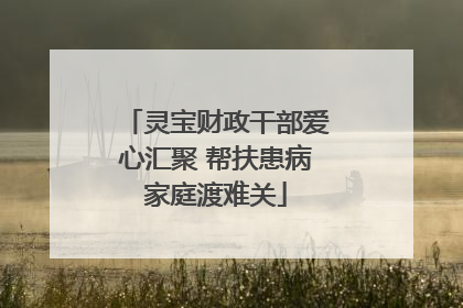 灵宝财政干部爱心汇聚 帮扶患病家庭渡难关