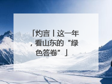 灼言丨这一年，看山东的“绿色答卷”
