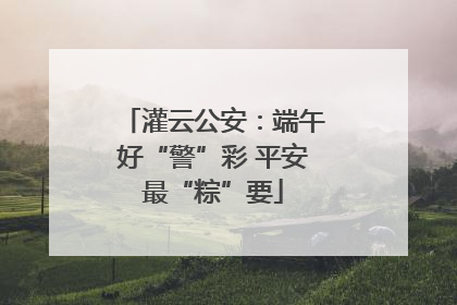 灌云公安：端午好“警”彩 平安最“粽”要