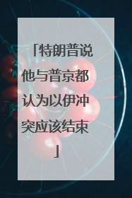 特朗普说他与普京都认为以伊冲突应该结束