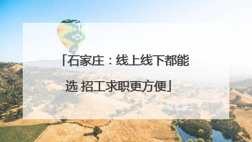 石家庄：线上线下都能选 招工求职更方便