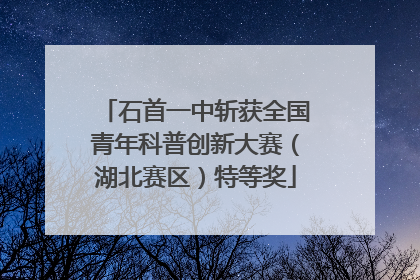 石首一中斩获全国青年科普创新大赛（湖北赛区）特等奖