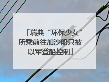 瑞典“环保少女”所乘前往加沙船只被以军登船控制