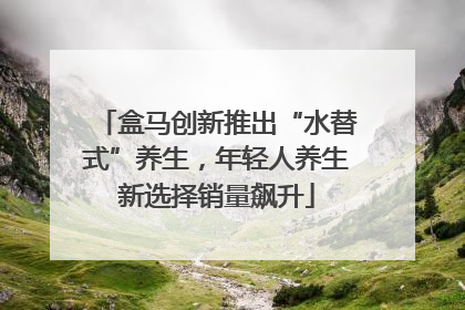 盒马创新推出“水替式”养生，年轻人养生新选择销量飙升