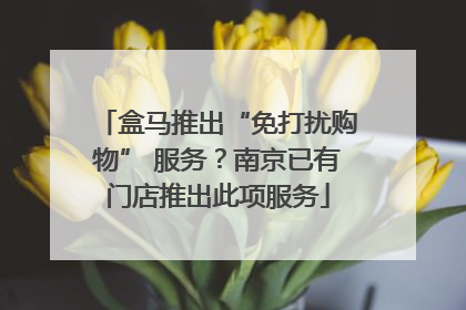 盒马推出“免打扰购物” 服务？南京已有门店推出此项服务