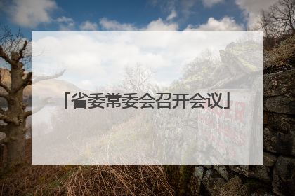 省委常委会召开会议