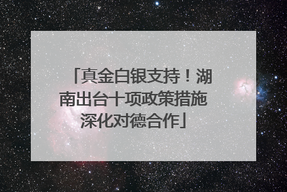 真金白银支持！湖南出台十项政策措施深化对德合作
