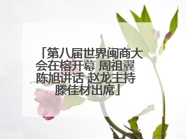 第八届世界闽商大会在榕开幕 周祖翼陈旭讲话 赵龙主持 滕佳材出席