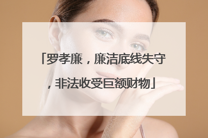 罗孝廉，廉洁底线失守，非法收受巨额财物