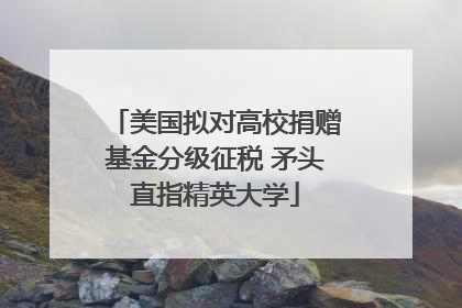 美国拟对高校捐赠基金分级征税 矛头直指精英大学