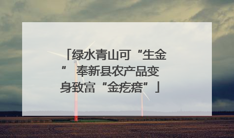 绿水青山可“生金” 奉新县农产品变身致富“金疙瘩”