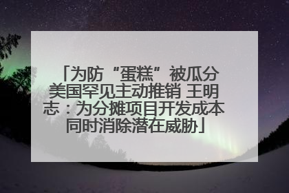 为防“蛋糕”被瓜分 美国罕见主动推销 王明志：为分摊项目开发成本同时消除潜在威胁