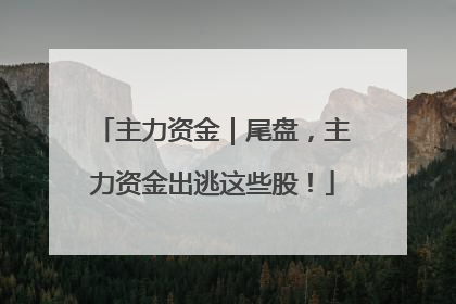 主力资金｜尾盘，主力资金出逃这些股！