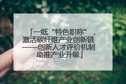 一纸“特色职称”，激活碳纤维产业创新链——创新人才评价机制 助推产业升级