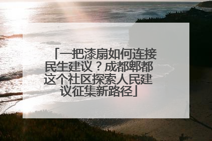 一把漆扇如何连接民生建议？成都郫都这个社区探索人民建议征集新路径