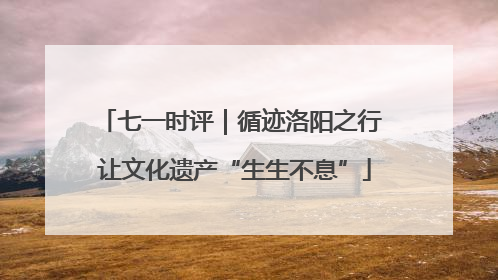 七一时评｜循迹洛阳之行 让文化遗产“生生不息”