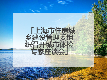 上海市住房城乡建设管理委组织召开城市体检专家座谈会