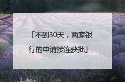 不到30天，两家银行的申请接连获批