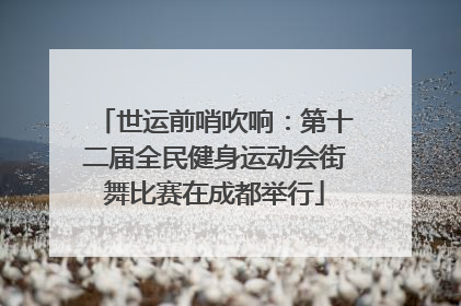 世运前哨吹响：第十二届全民健身运动会街舞比赛在成都举行