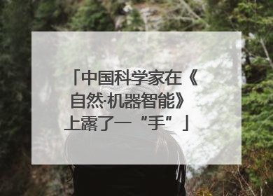 中国科学家在《自然·机器智能》上露了一“手”