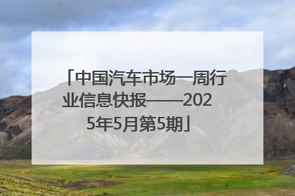 中国汽车市场一周行业信息快报——2025年5月第5期