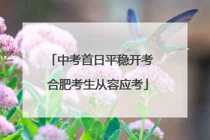 中考首日平稳开考 合肥考生从容应考