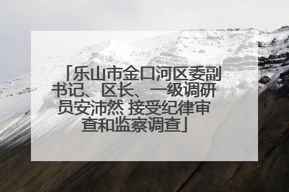 乐山市金口河区委副书记、区长、一级调研员安沛然 接受纪律审查和监察调查
