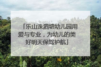 乐山洙泗塘幼儿园用爱与专业，为幼儿的美好明天保驾护航