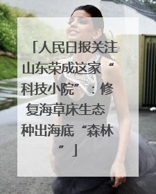 人民日报关注山东荣成这家“科技小院”：修复海草床生态 种出海底“森林”
