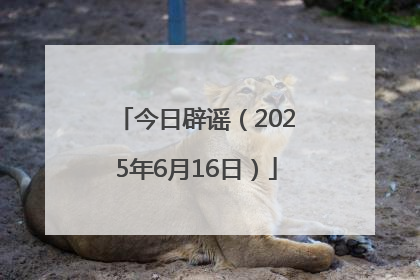 今日辟谣（2025年6月16日）