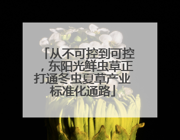 从不可控到可控，东阳光鲜虫草正打通冬虫夏草产业标准化通路