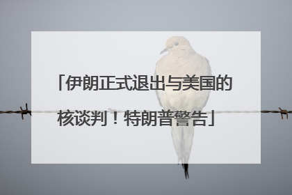 伊朗正式退出与美国的核谈判！特朗普警告
