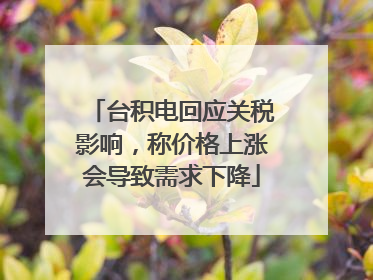 台积电回应关税影响，称价格上涨会导致需求下降