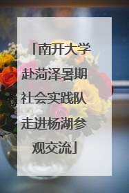 南开大学赴菏泽暑期社会实践队走进杨湖参观交流