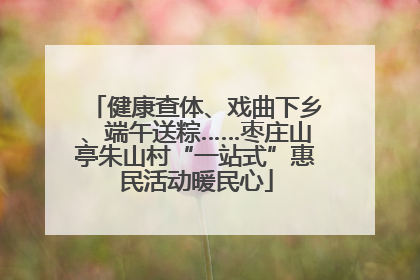 健康查体、戏曲下乡、端午送粽……枣庄山亭朱山村“一站式”惠民活动暖民心