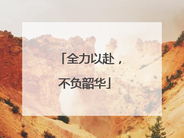 全力以赴，不负韶华