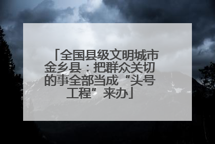 全国县级文明城市金乡县：把群众关切的事全部当成“头号工程”来办