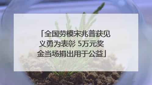 全国劳模宋兆普获见义勇为表彰 5万元奖金当场捐出用于公益