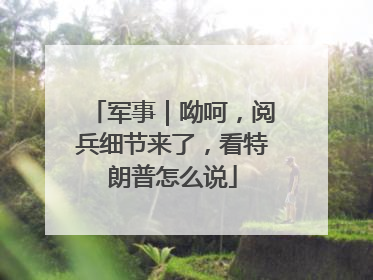 军事｜呦呵，阅兵细节来了，看特朗普怎么说