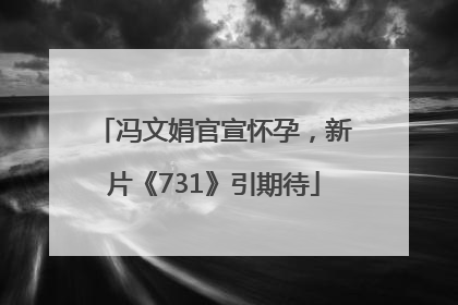 冯文娟官宣怀孕，新片《731》引期待