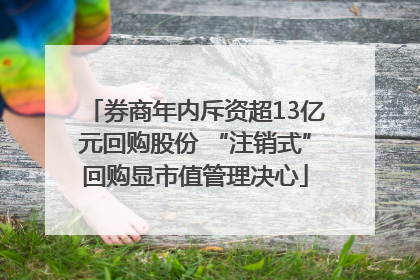 券商年内斥资超13亿元回购股份 “注销式”回购显市值管理决心
